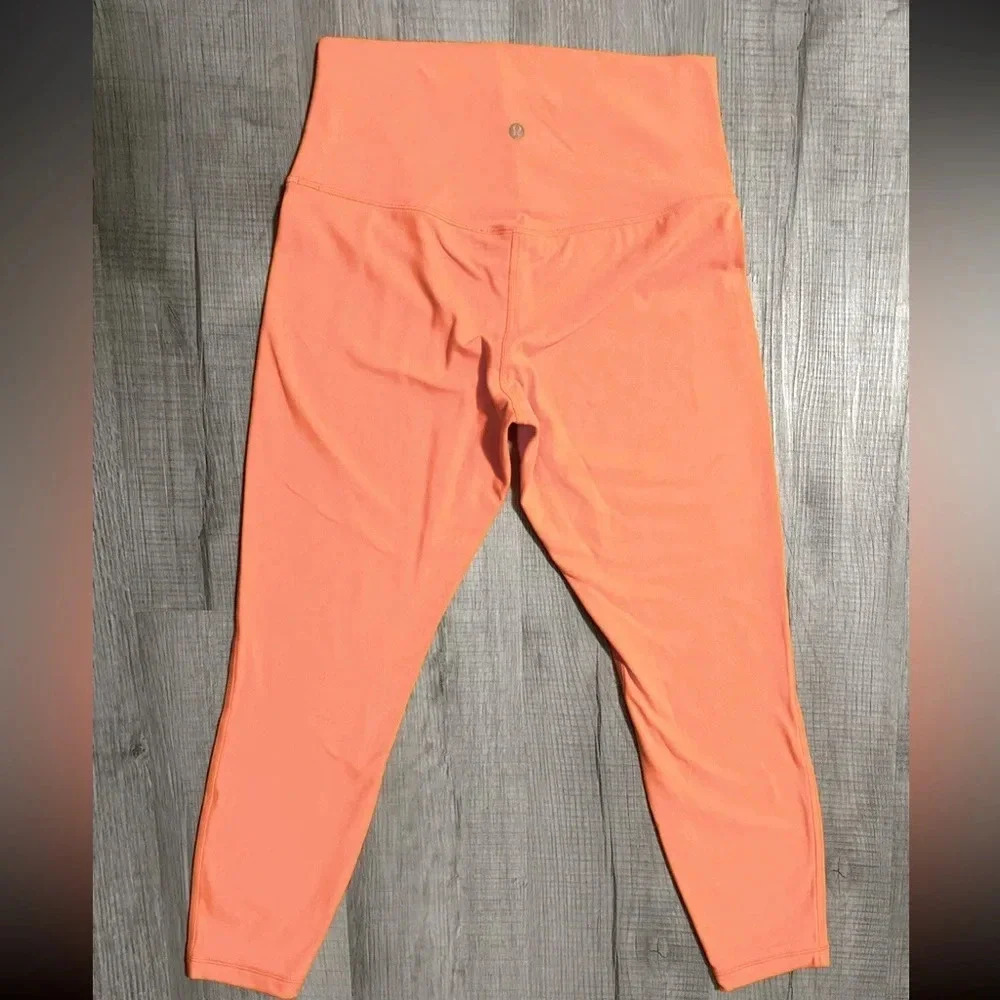 - Lululemon Align High Rise Pant 25” Orange Soda Size 6 Double Lined, NW… - Picture 8 of 14